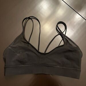 Black Strappy Sports Bra with Cross-Back Design